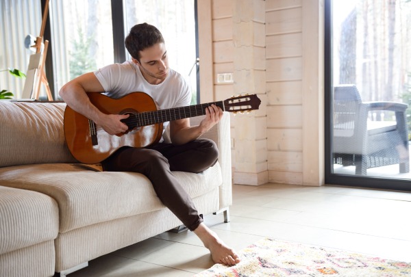 man playing guitar