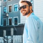 Portrait of handsome smiling stylish man